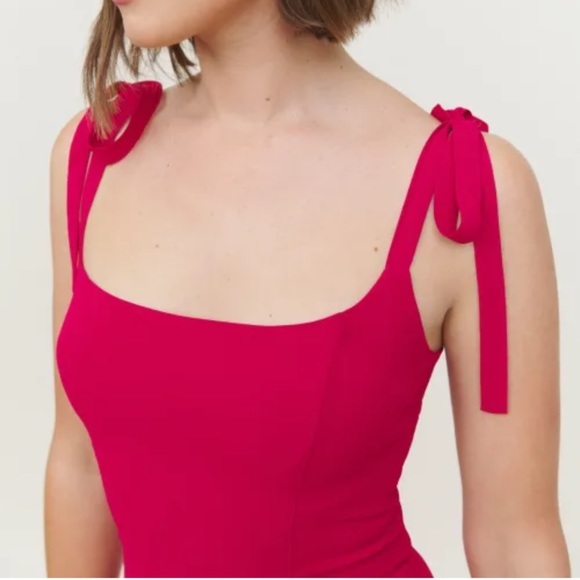 Reformation Besse Dress Rhubarb